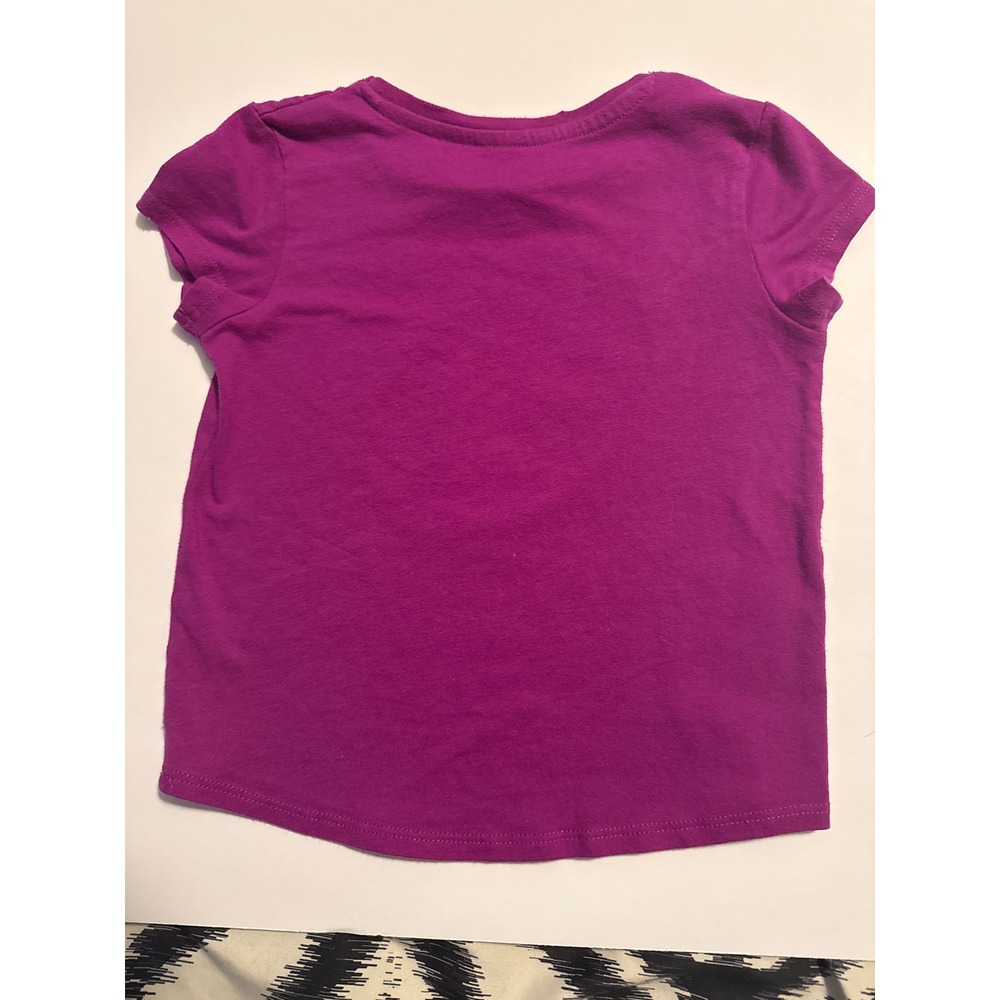 Barbie‎ Girls Magenta Purple Heart Graphic Tee Shirt Hybrid Apparel Size 4T - Picture 4 of 4